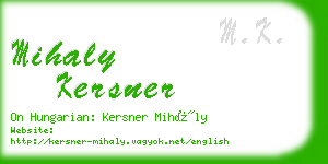 mihaly kersner business card